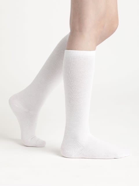 Knee Length Socks for Kids - White