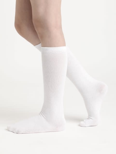 Knee Length Socks for Kids - White