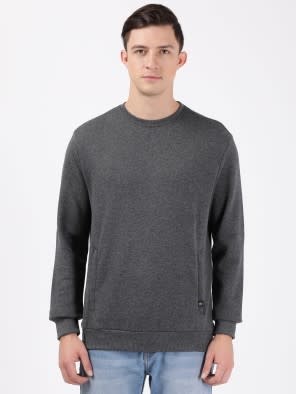 Super Combed Cotton Rich Plated Sweatshirt with Zipper Pockets