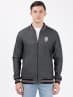 Men's Super Combed Cotton Rich Jacket with Ribbed Cuffs and Convenient Side Pockets - Black