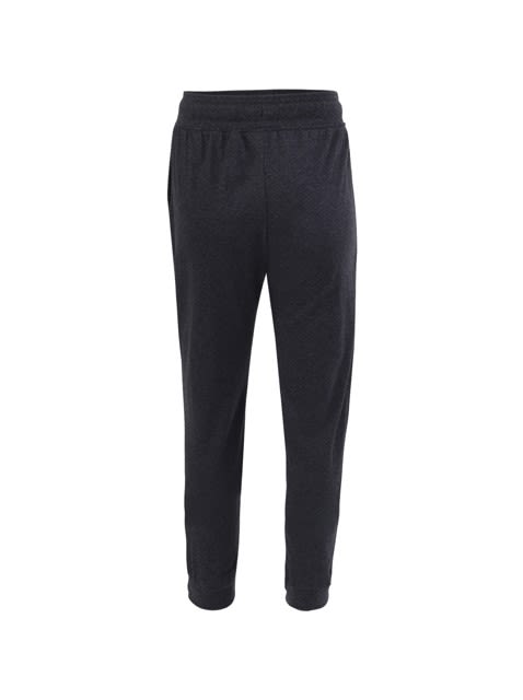 Boy's Super Combed Cotton Rich Solid Joggers with Side Pockets and Ribbed Cuff Hem - Black Snow Melange