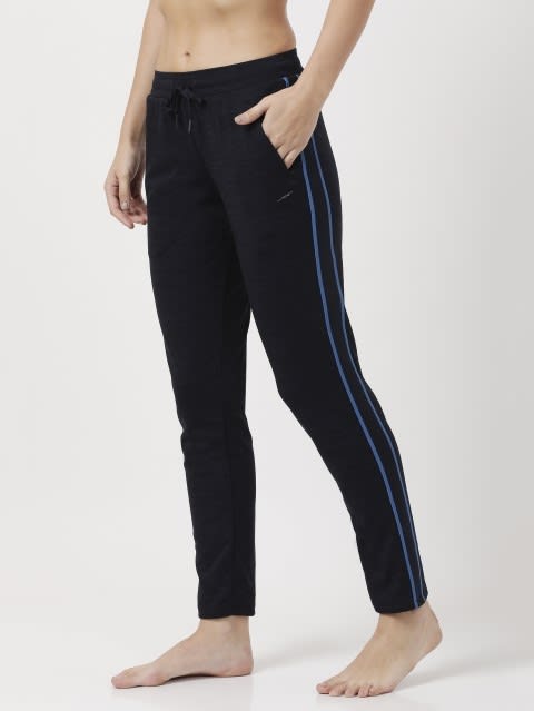 Women's Microfiber Fabric Straight Fit Trackpants with Stay Dry Treatment - Sky Captain