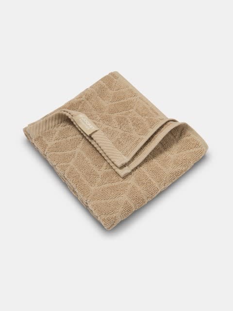 Cotton Terry Ultrasoft and Durable Patterned Hand Towel - Camel(Pack of 2)