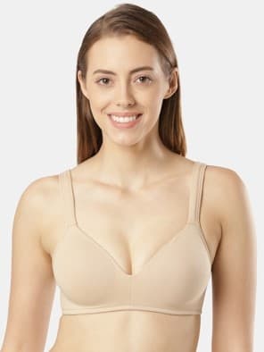 Wirefree Padded Super Combed Cotton Elastane Stretch Full Coverage Lounge Bra