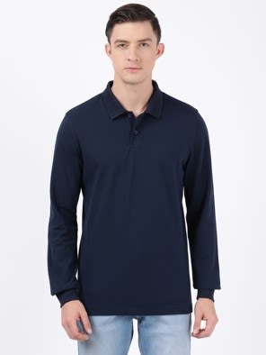 Navy Polo Full Sleeve Tshirt