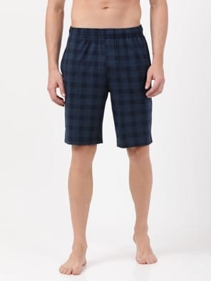 Super Combed Cotton Elastane Stretch Regular Fit Checkered Shorts
