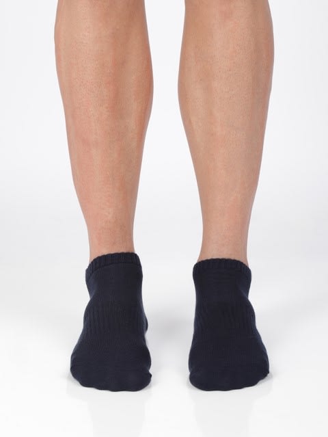 Low Show Socks for Men with Superior Absorbency - Black, Grey Melange & Navy Melange