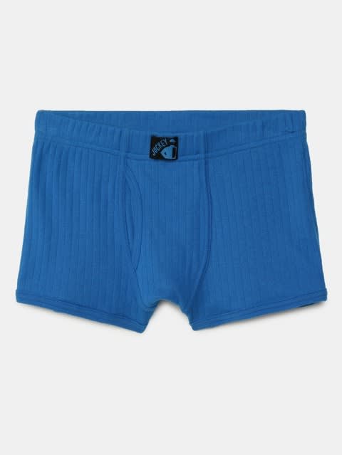 Boy's Super Combed Cotton Rib Fabric Solid Trunk with Front Open Fly and Ultrasoft Waistband - Assorted(Pack of 3)