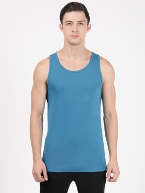 Super Combed Cotton Rib Round Neck Sleeveless Vest with Extended Length for Easy Tuck