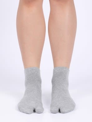 Grey Melange Ankle Length Toe Socks Pack of 2