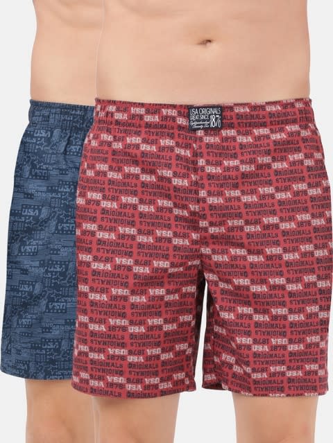 Navy Brick Red Boxer Shorts Pack of 2