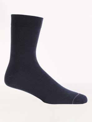 Navy Calf Length Socks For Men
