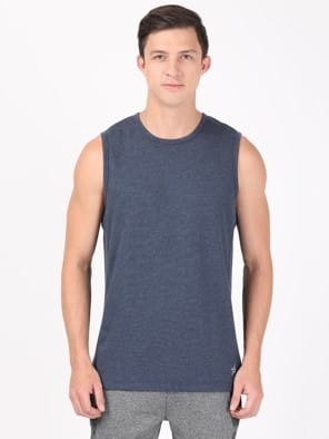 Super Combed Cotton Blend Breathable Mesh Sleeveless Muscle Tee