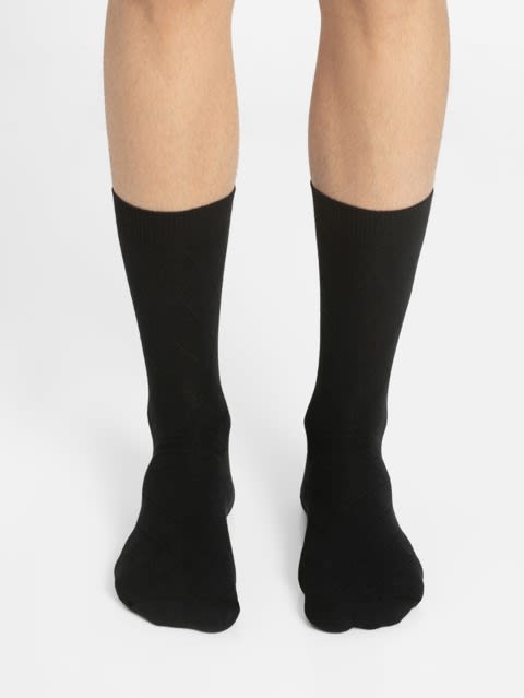 Black Men Calf Length Socks