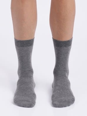 Mid Grey Melange Men Calf Length Socks