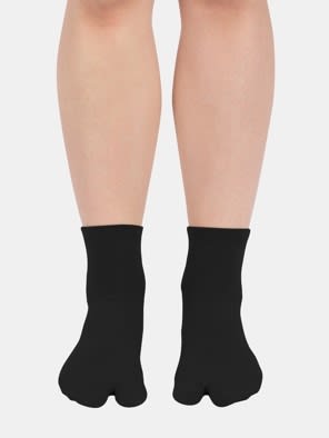 Black Ankle Length Toe Socks Pack of 2