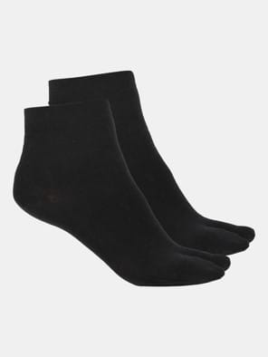 Black Ankle Length Toe Socks Pack of 2