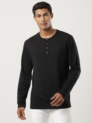 Super Combed Cotton Rich Full Sleeve Henley T-Shirt