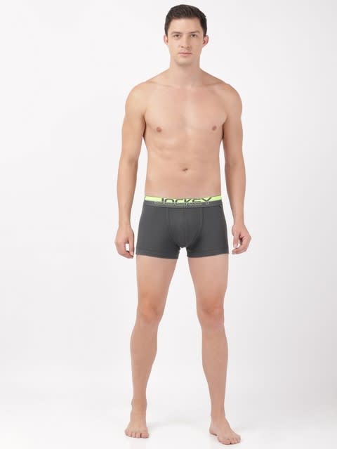 Men's Super Combed Cotton Rib Solid Trunk with Ultrasoft Waistband - Asphalt