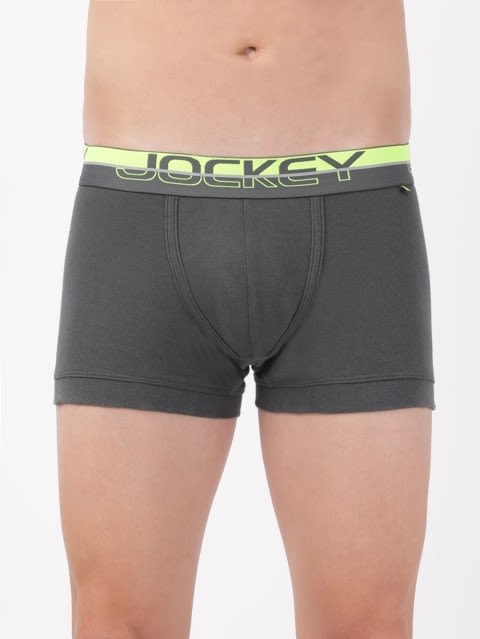 Men's Super Combed Cotton Rib Solid Trunk with Ultrasoft Waistband - Asphalt