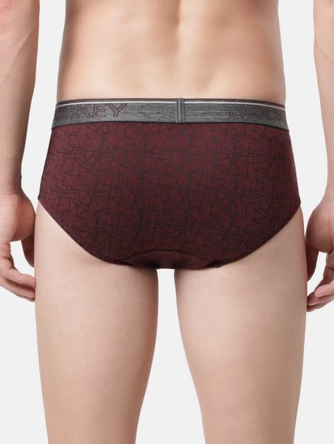 Men's Super Combed Cotton Printed Brief with Ultrasoft Waistband - Assortedf Pack of 2