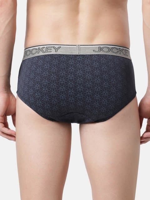 Men's Super Combed Cotton Printed Brief with Ultrasoft Waistband - Assortedf Pack of 2