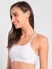 Women's Super Combed Cotton Elastane Stretch Multiway Styled Crop Top With Adjustable Straps and Stay Fresh Treatment - White