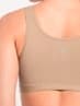 Women's Wirefree Non Padded Super Combed Cotton Elastane Stretch Full Coverage Slip-On Active Bra with Wider Straps and Moisture Move Treatment - Dark Skin