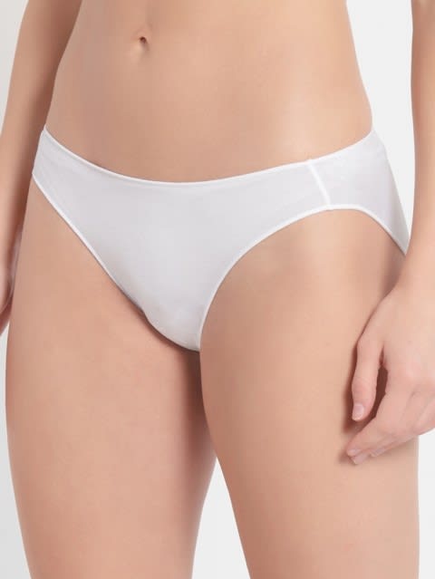 Low-waist Ultra-soft Bikini with Outer Elastic - White