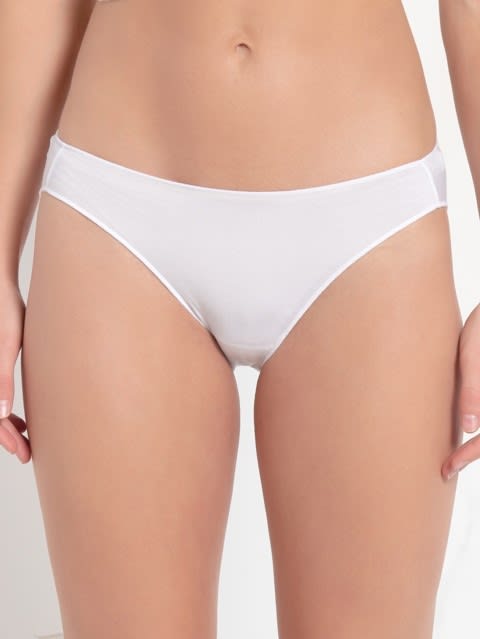 Low-waist Ultra-soft Bikini with Outer Elastic - White