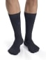 Colorblocked Calf Length Socks for Men - Navy Melange - Half Boy