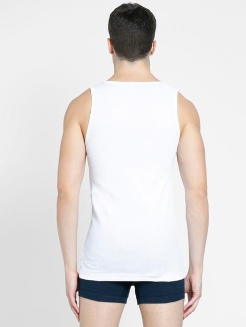 Sleeveless Vest with Stay Fresh Treatment - White