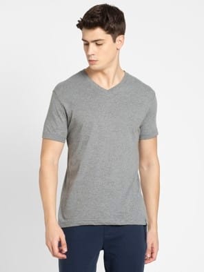 Grey Melange V-Neck T-shirt