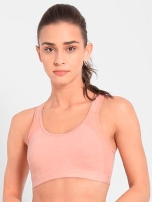 Wirefree Padded Super Combed Cotton Elastane Stretch Full Coverage Active Bra