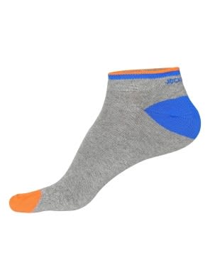 Grey Melange & Neon Orange Men Low Show Socks