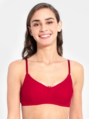 Red Love Wirefree Non Padded Super Combed Cotton Elastane Stretch Medium Coverage Everyday Bra