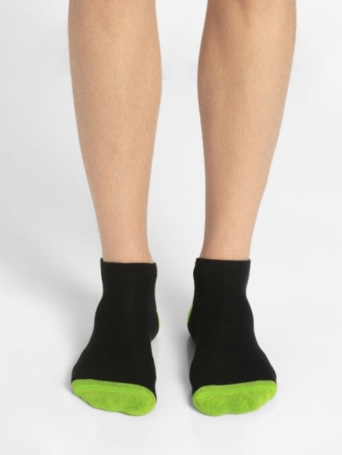 Low Show Socks for Men - Black & Performance Green
