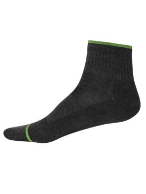 Charcoal Melange & Performance Green Men Ankle Socks
