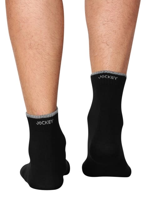 Dual-Tone Ankle Socks for Men - Black