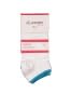 Contrast-Striped Low Show Socks for Women (Pack of 2) - White & Blue Danube