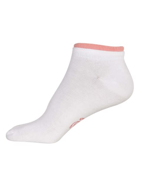 White & Peach Blossom Women Low ankle socks Pack of 2