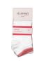 Contrast-Striped Low Show Socks for Women (Pack of 2) - White & Peach Blossom