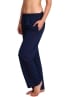 Women's Super Combed Cotton Rich Relaxed Fit Trackpants With Contrast Side Piping and Pockets - Imperial Blue