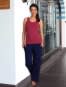 Relaxed Fit Track Pant for Women with Side Pocket & Drawstring Closure - Imperial Blue