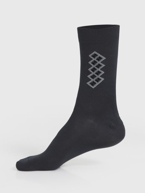 Mercerized Cotton Calf Length Socks for Men - Cool Grey