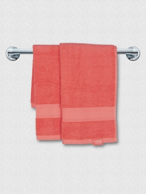 Cotton Terry Ultrasoft and Durable Solid Hand Towel - Coral(Pack of 2)