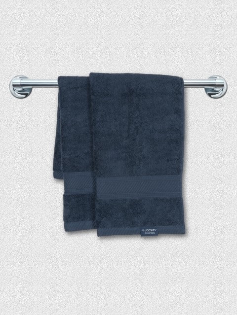 Cotton Terry Ultrasoft and Durable Solid Hand Towel - Navy(Pack of 2)