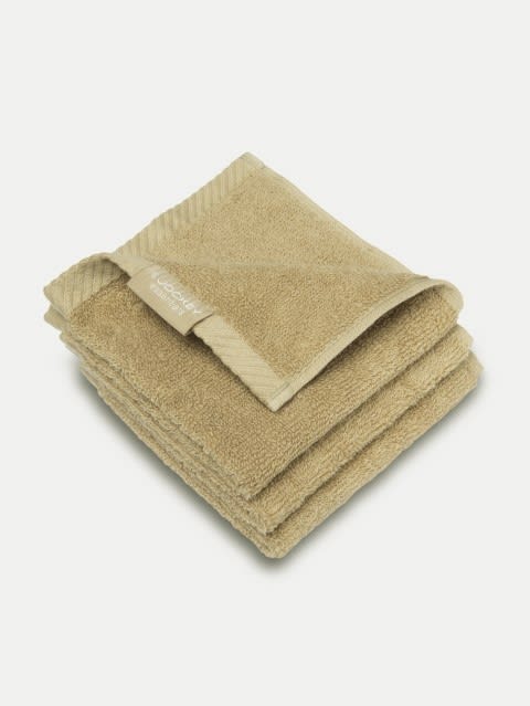Cotton Terry Ultrasoft and Durable Solid Face Towel - Camel(Pack of 3)