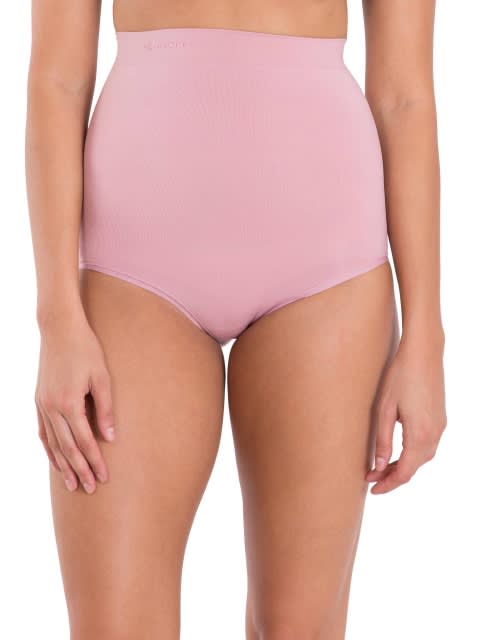 Seamless Hi-waist Shaping Bikini Panties with Cushioned Waistband - Lilas