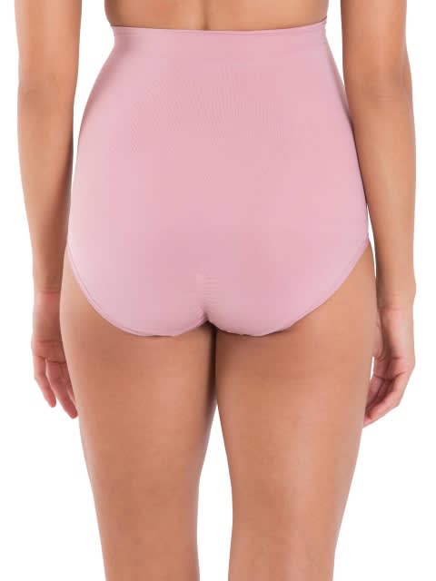 Seamless Hi-waist Shaping Bikini Panties with Cushioned Waistband - Lilas